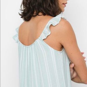 Rails Capri linen mix dress- juniper stripe in light green.